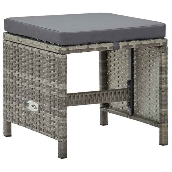 Maison Exclusive - Trädgårdsstolar set om 4 med kuddar, flätad resin, grå Grå