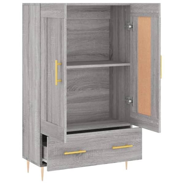 Maison Exclusive - Buffet høj sonoma grå 69,5x31x115 cm ingeniørtræ sonoma grå