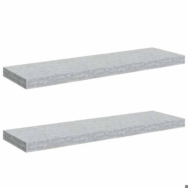 Maison Exclusive - Kelluvat seinähyllyt 2 kpl harmaa betoni 80x23,5x3,8 cm MDF