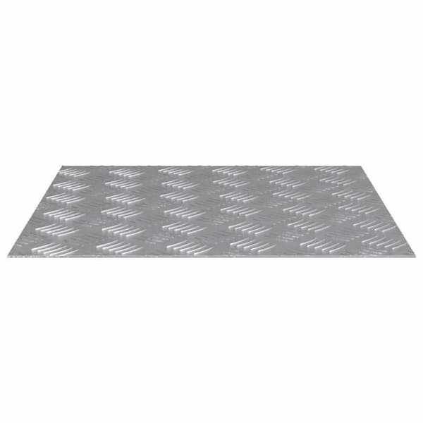 Gulvmåtte - EKSKLUSIVT HUS - 50x50 cm (sæt af 4) - Aluminium - Skakmønster - Sølv Silver
