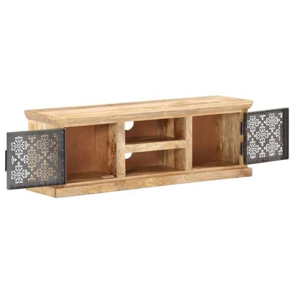 Maison Exclusive - TV-møbel med stålskabe 120x30x40 cm Mango træ Ej specificerat