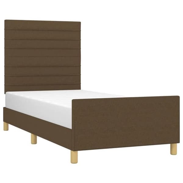 Maison Exclusive - Sengestel uden madras mørkebrun 100x200 cm stof
