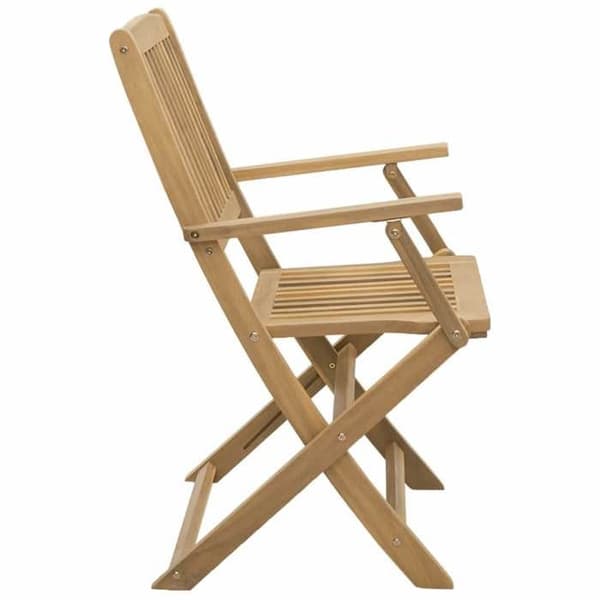 Maison Exclusive - Fällbara stolar set om 2 58x54,5x90 cm i massiv akaciaträ