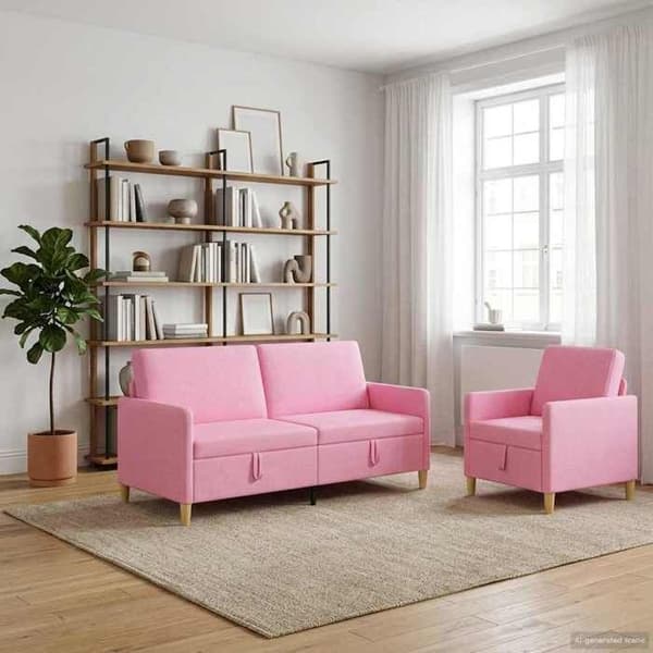Maison Exclusive - Sofa med opbevaring 2 stk Rosa Polyester