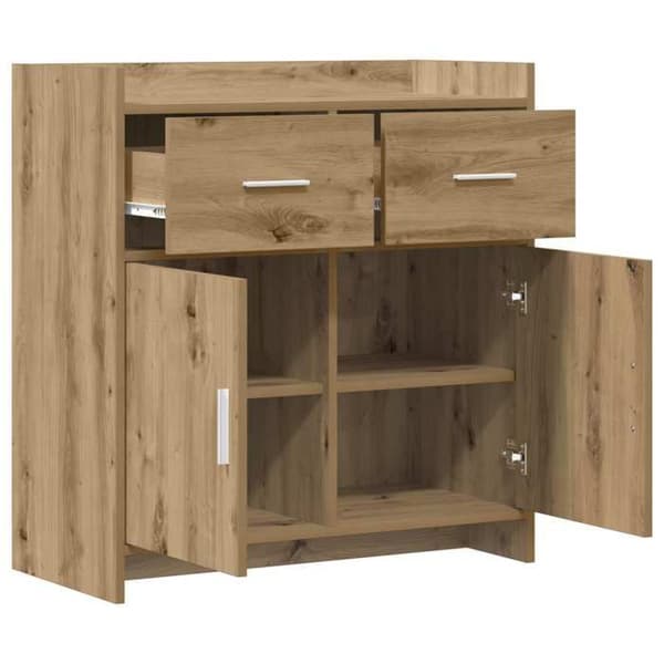 Maison Exclusive - Buffé Ek hantverk 75 x 36 x 80 cm Ingenjörsträ