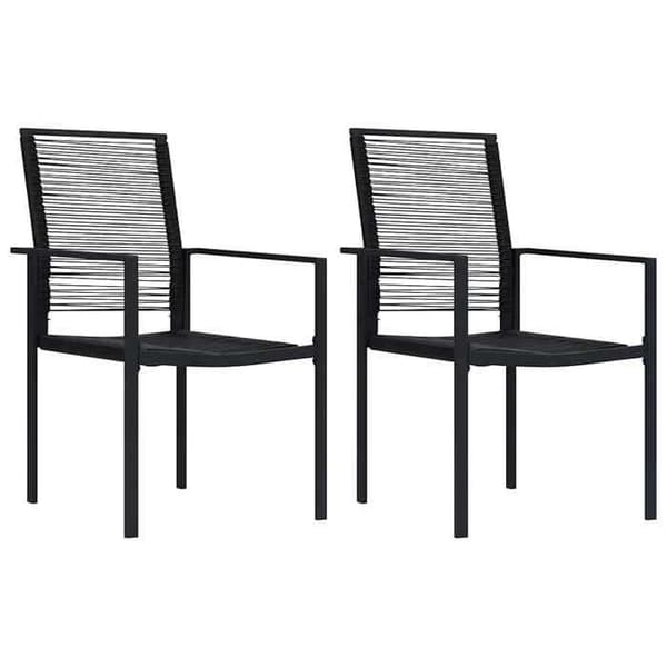 Havemøbler - EKSKLUSIVT HUS - 3 dele - Sort - Glasplade - Vandafvisende PVC rattan