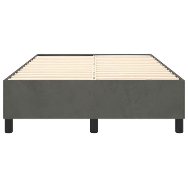 Sengebund - Eksklusiv Hus - 120x200 cm - Mørkegrå fløjl - 2 pladser - Selvmontering mörkgrå