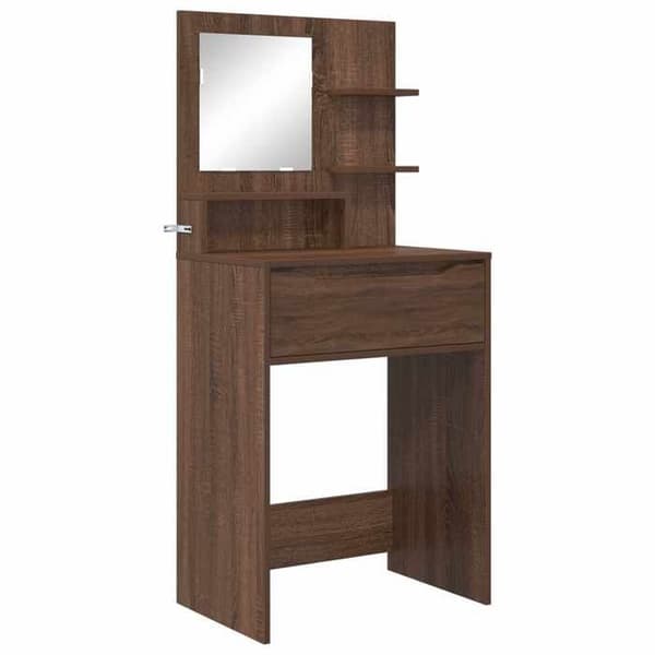 Maison Exclusive - Makeupborde til værelset, Brun eg 80 x 39,6 x 135 cm