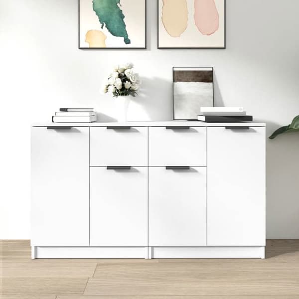 Maison Exclusive - Bufféer 2 st vit 60x30x70 cm Ingenjörsträ Vit