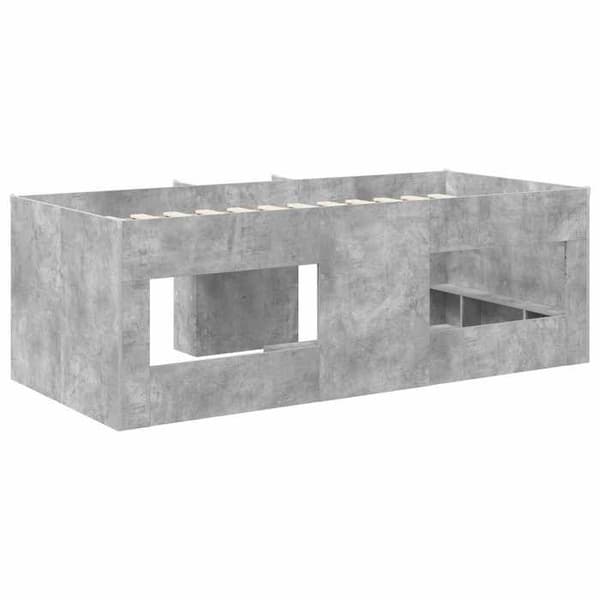 Maison Exclusive - Hög Sängram för Barn Grå Betong 90 x 200 cm