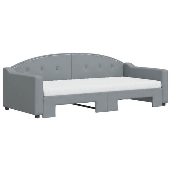 Maison Exclusive - Senge med sovesofa og lys grå madras 90x190 cm stof