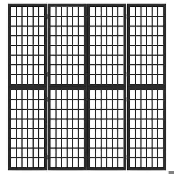 Maison Exclusive - Fällbar avskiljande vägg 4 paneler 160x170 cm Svart