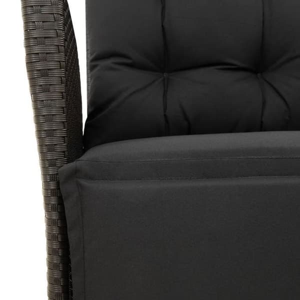 Maison Exclusive - Puutarhakalusteryhmä tyynyillä 3 kpl Musta