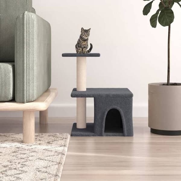 Maison Exclusive - Kattträd med sisal klöstrumpor mörkgrå 48 cm mörkgrå