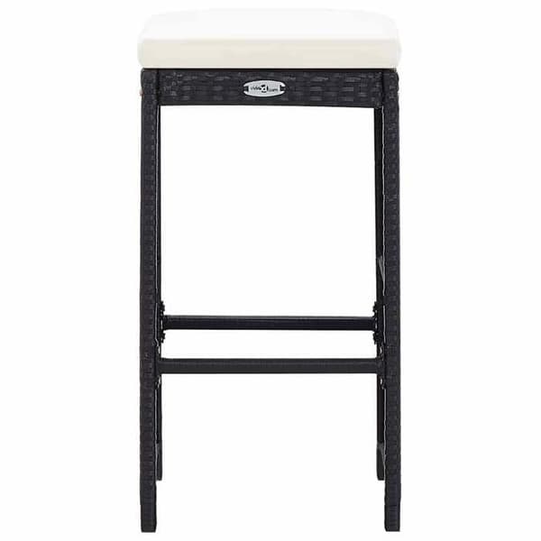 Maison Exclusive - Havebar sæt 7 dele med sorte poly rattan puder Svart