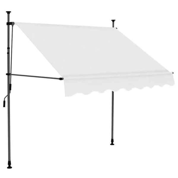 Exklusivt hus - Manuell utdragbar markis med LED 150 cm Kräm Grädde