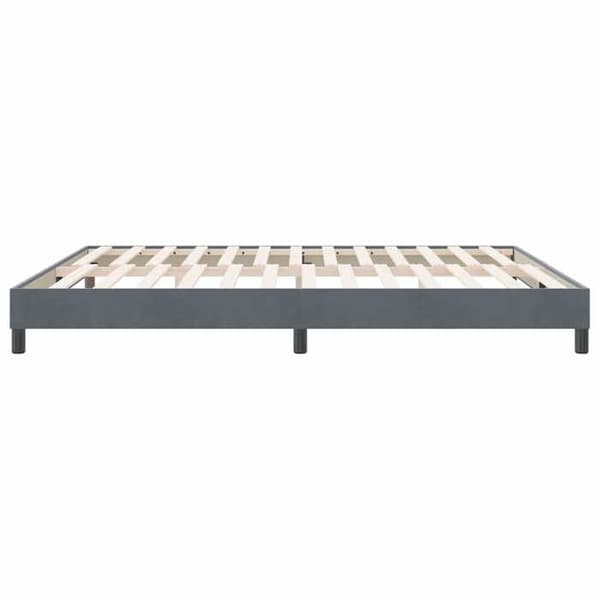 Sengebund med lameller - EKSKLUSIV HUS - 180x220 cm - Mørkegrå velour - Lameller inkluderet - Robuste ben Mörkgrå