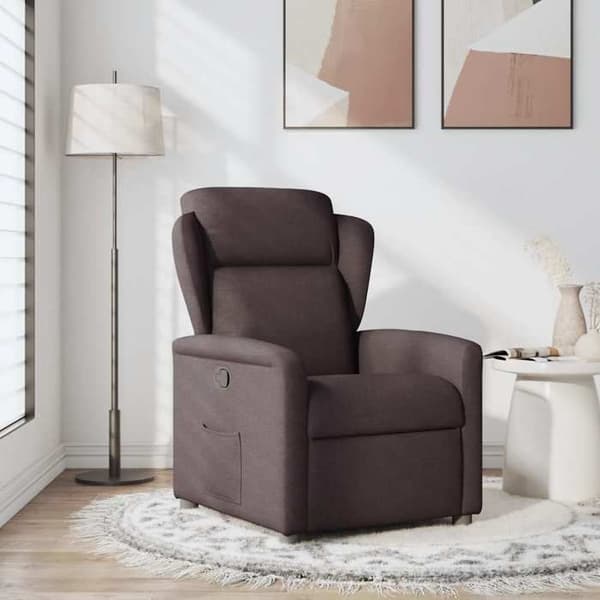Maison Exclusive - Fällbar fåtölj Mörkbrun Tyg