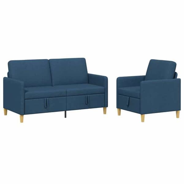 Maison Exclusive - Sofa med opbevaring 2 stk Blå Polyester
