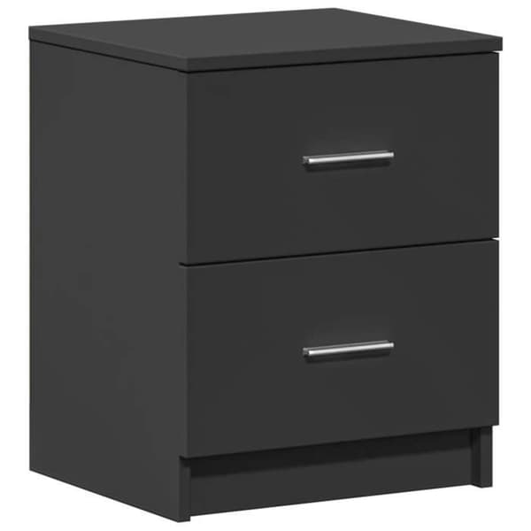 Maison Exclusive - Natbord med 2 skuffer sort 40x36x50 cm