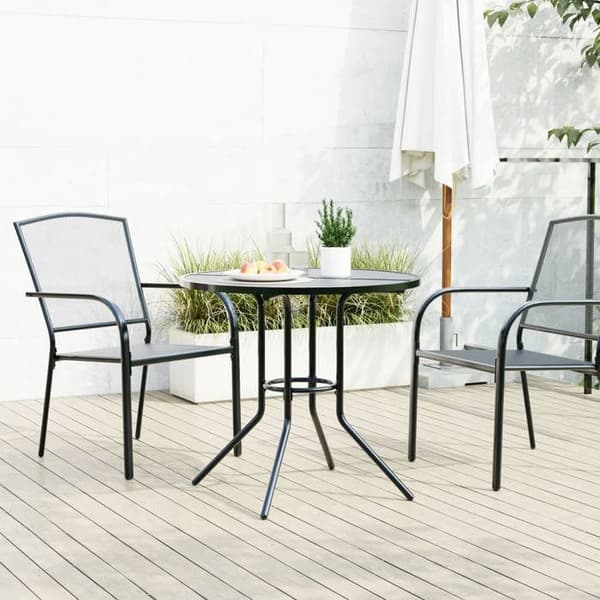 Maison Exclusive - Rund patio bord i antracitfärgad pulverlackerad stål antracit