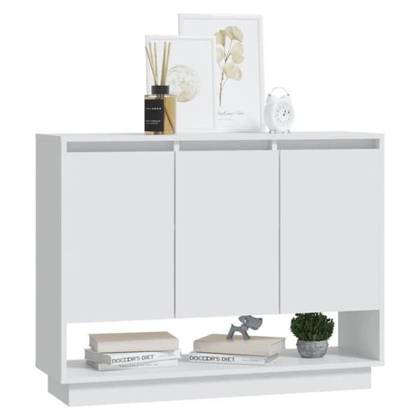 Buffet - EKSKLUSIVT HUS - 97 x 31 x 75 cm - Hvid - Ingeniørtræ - 3 døre Vit