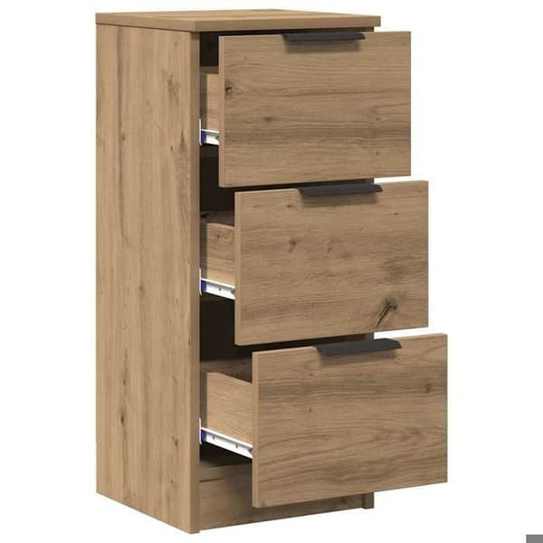 Maison Exclusive - Buffet i egetræ, håndlavet 30x30x70 cm, ingeniørtræ