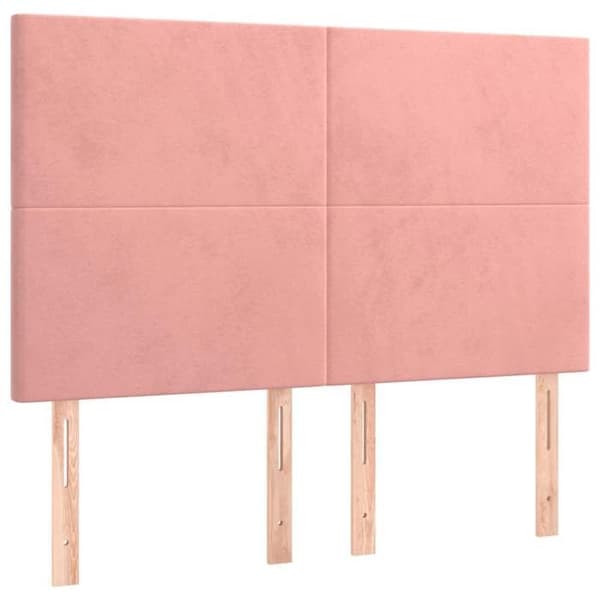 Maison Exclusive - LED-päätyruutu Vaaleanpunainen 144x5x118/128 cm Sametti Ros