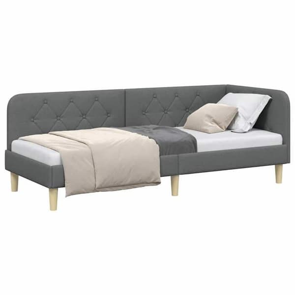 Maison Exclusive - Mørkegrå hjørneseng 80 x 200 cm stof