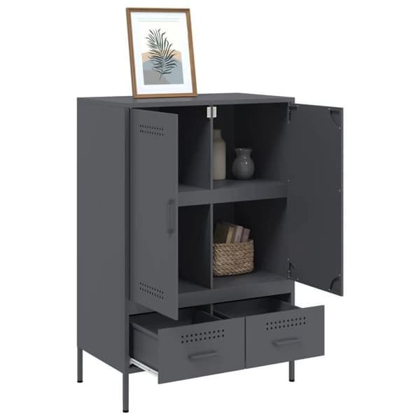 Maison Exclusive - Buffé hög antracit 68x39x101,5 cm stål