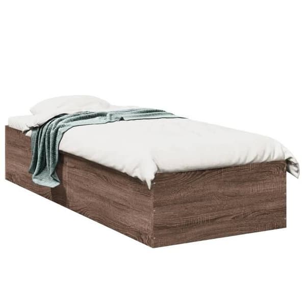 Maison Exclusive - Sengestel uden madras i brunt egetræ 100x200 cm Brun ek