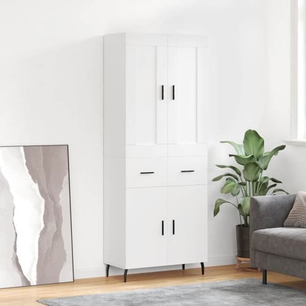 Maison Exclusive - Buffé hög Vit 69,5x34x180 cm Ingenjörsträ Vit