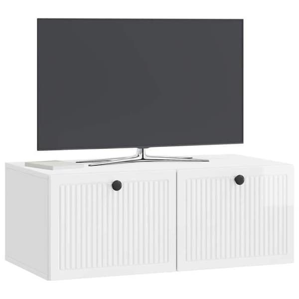 Exklusiv Hem - Väggmonterad TV-möbel Väggmontering Vit glansig 78,5 x 41 x 30 cm