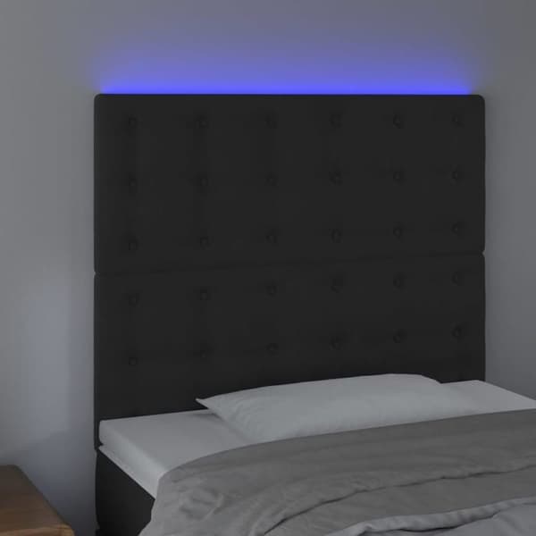Maison Exclusive - LED Hovedgærde Sort 80x5x118/128 cm Velour svart