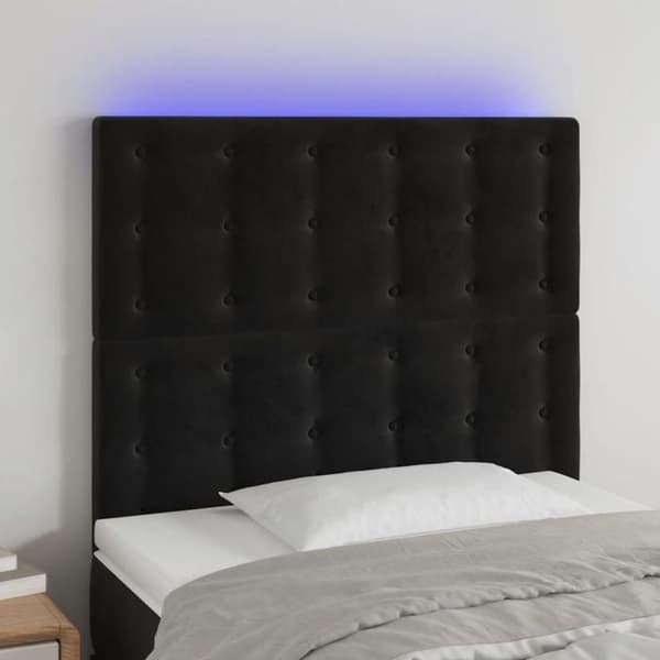 Maison Exclusive - LED-päätymustalla 90x5x118/128 cm sametti Svart