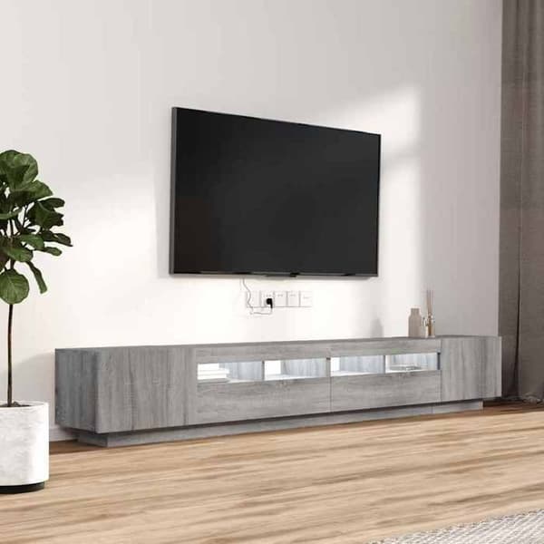 Maison Exclusive - TV-møbel sæt med LED-lys 3 stk Sonoma grå Sonoma grå