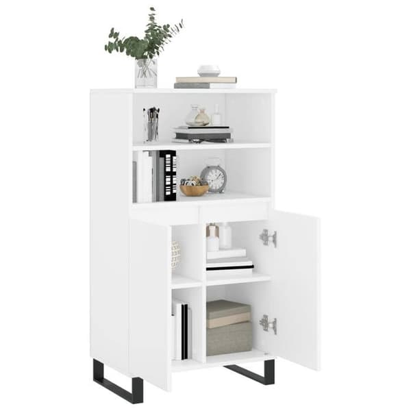 Maison Exclusive - Buffé hög Vit 60x36x110 cm Ingenjörsträ