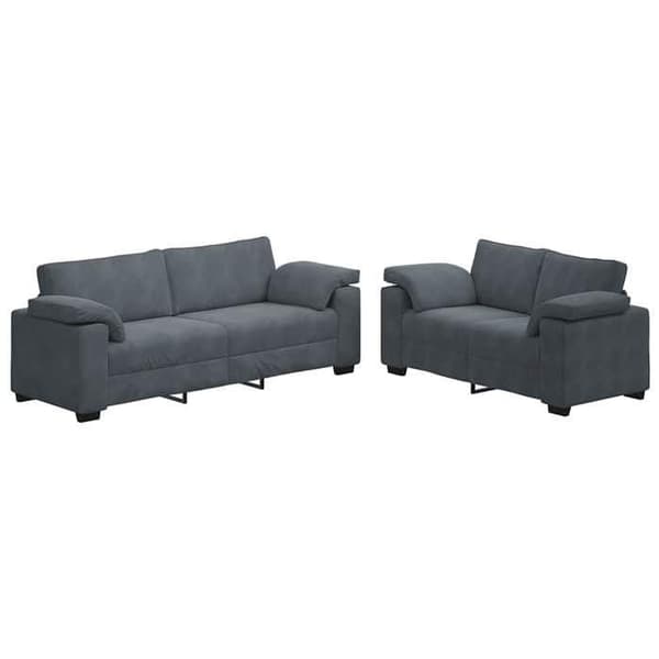Maison Exclusive - Sæt med 2 stk. sofa med mørkegrå velourpuder