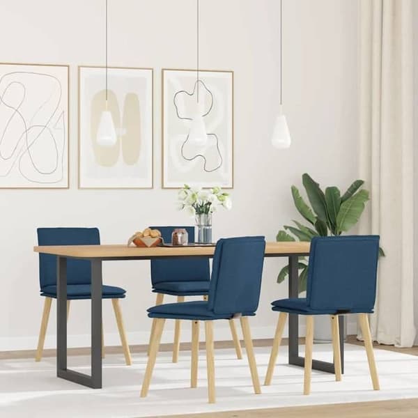 Maison Exclusive - Matstolar set om 4 blå tyg Blå