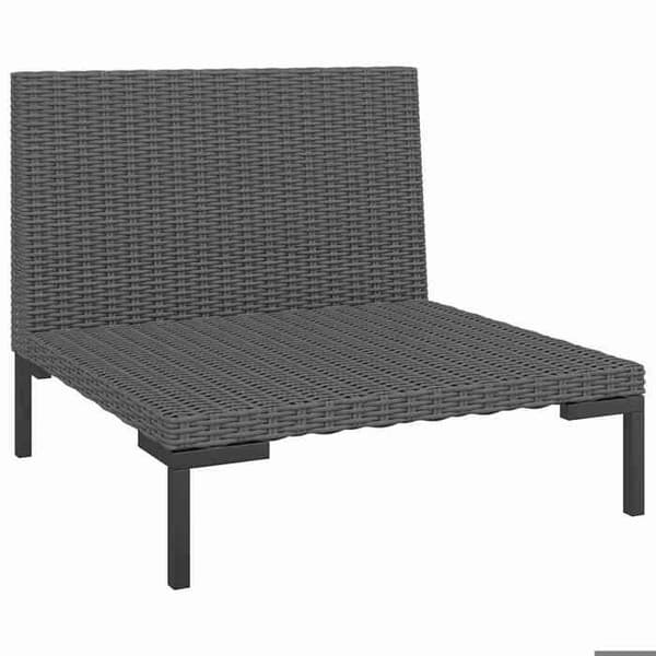 Maison Exclusive - Trädgårdsoffor 2 st med kuddar i halvrund flätad resin