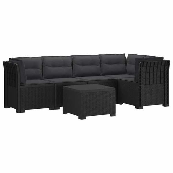 Havemøbel - EKSKLUSIVT HUS - Sofa 5 pladser Rattan-look PP - Polypropylen - UV-bestandig - Grå