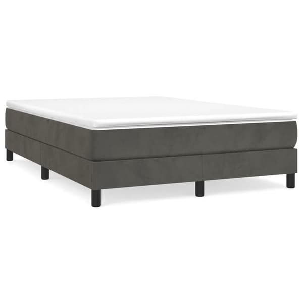 Maison Exclusive - Sängram med lameller mörkgrå 140x200 cm sammet mörkgrå