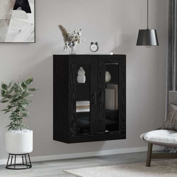 Maison Exclusive - Buffet Sort egetræ 69,5 x 34 x 90 cm Ingeniørtræ svart ek