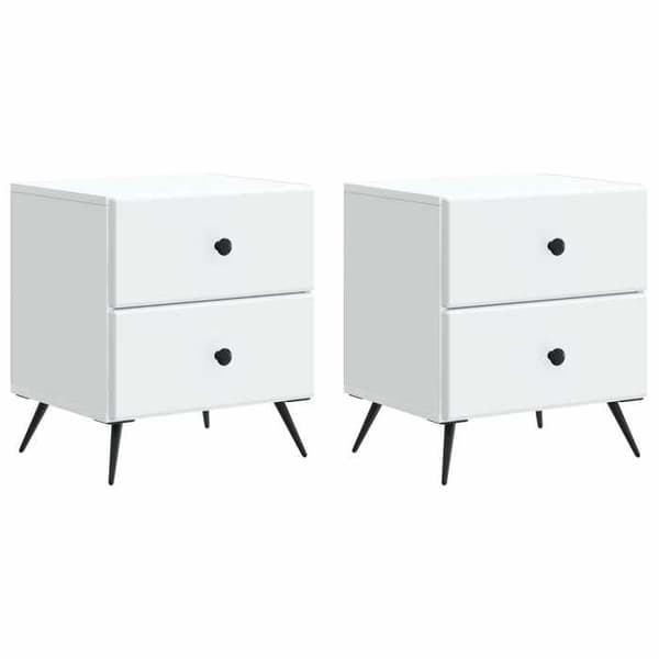 Maison Exclusive - Sängbord 2 delar Vit 43 x 34,5 x 47,5 cm