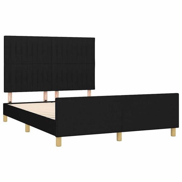 Sengestel - EKSKLUSIV HUS - 140x200 cm - Sort - Justerbar hovedgærde - Lamelseng Svart