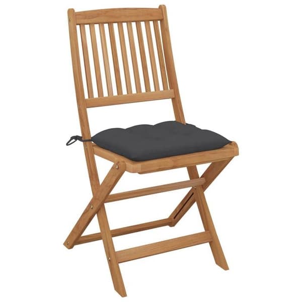 Maison Exclusive - Fällbara utomhusstolar och kuddar set om 8 Akaciaträ