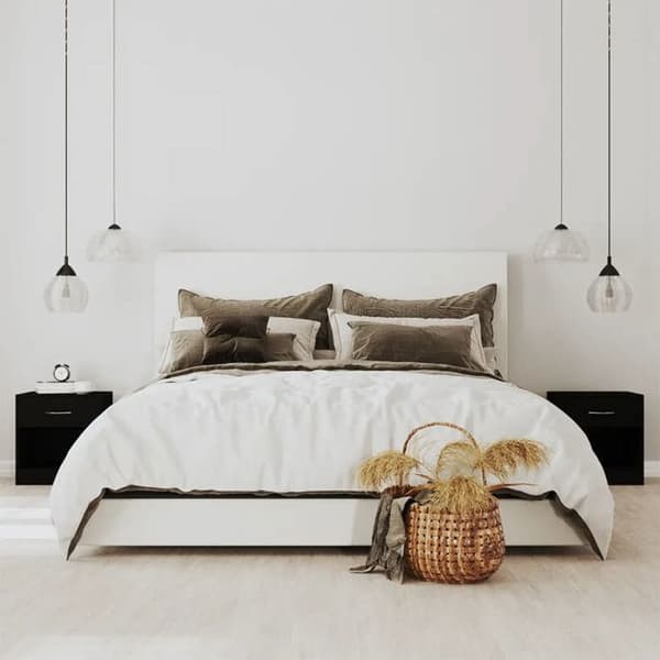 Maison Exclusive - 2 stk natborde med skuffe Sort