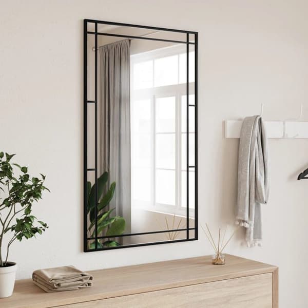 Maison Exclusive - Svart väggspegel 60x100 cm rektangulär järn