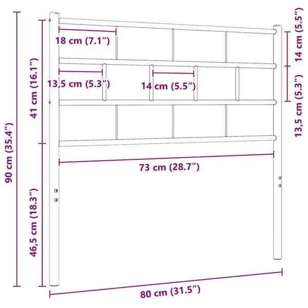 Maison Exclusive - Musta metallinen sängynpääty 75 cm