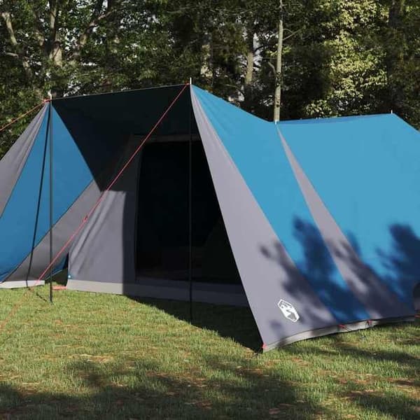 Tält - EXKLUSIVT HUS - Tipi - Blå tafetta - 12 platser - Stålstolpar